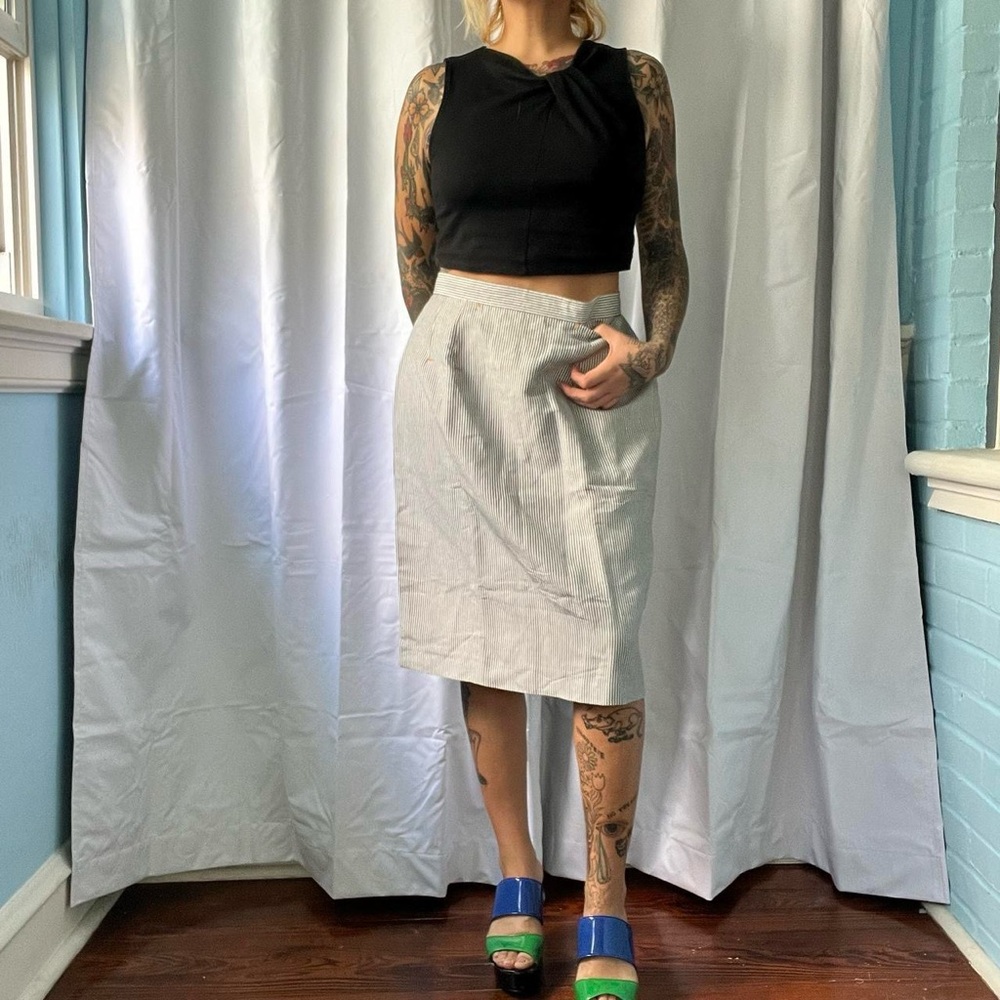 collection harvé benard vintage midi skirt bengal stripe size 12